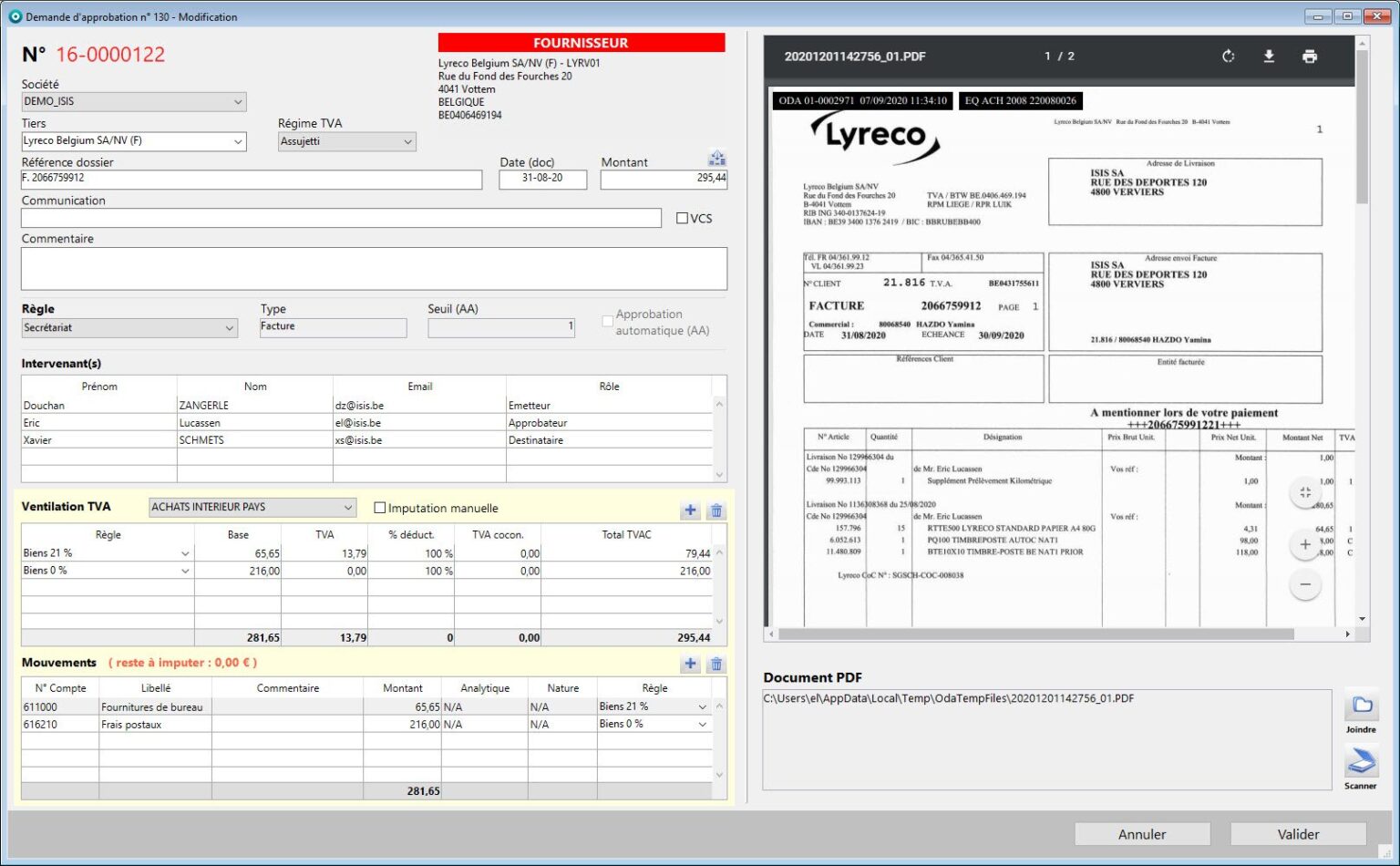 Logiciel d'approbation de documents | MAC/PC | EQUISIS ERP